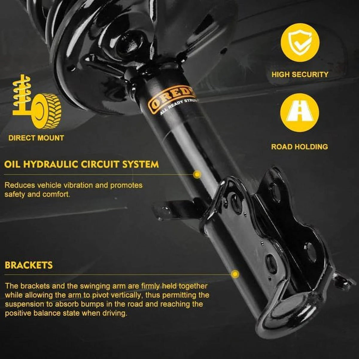 Front Right Passenger Side Complete Strut with Coil Spring Assembly X23622