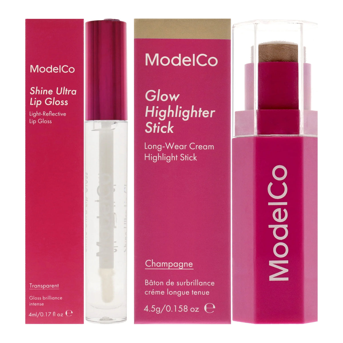 Highlighter Stick and Lip Gloss Kit, 2 Pc B512