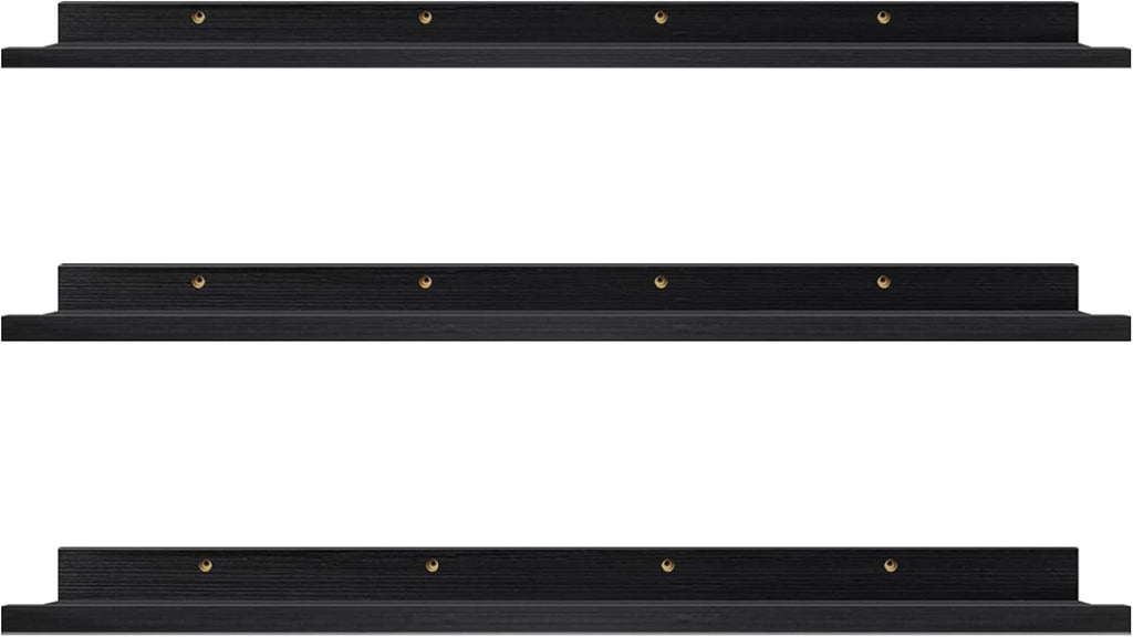 47 Inch Black Floating Shelf Set of 3 J3824