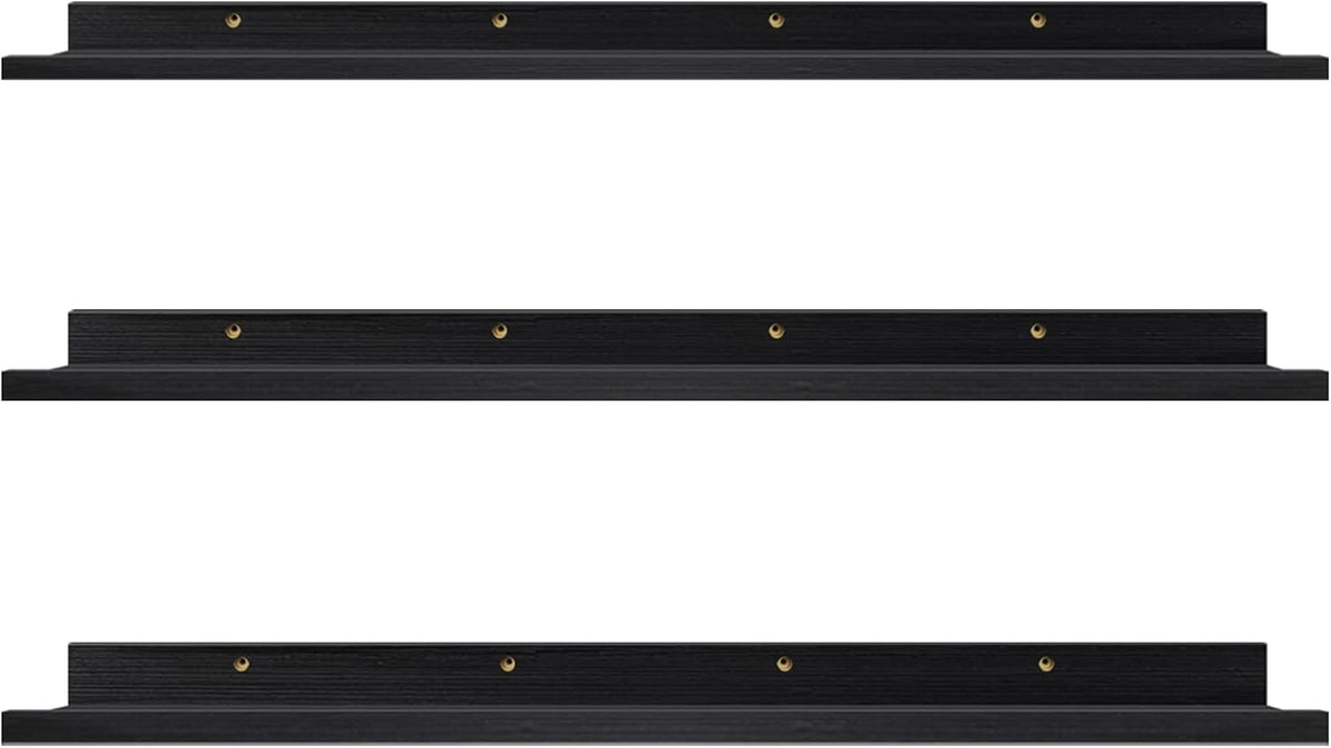 47 Inch Black Floating Shelf Set of 3 J3824