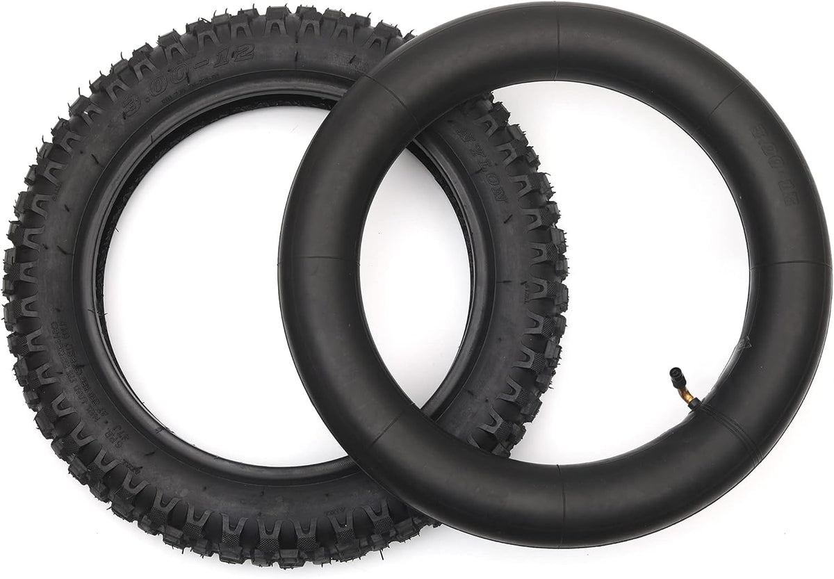 3.00-12 Knobby Motocross Bike Tire and Tube Set with TR87 Valve Stem D6853