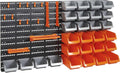 44 Piece Wall Mounted Pegboard Hook Storage Bins and Panel Set O662