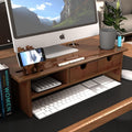 Bamboo Wood Monitor Stand with Storage Drawers Pack of 2 P611477