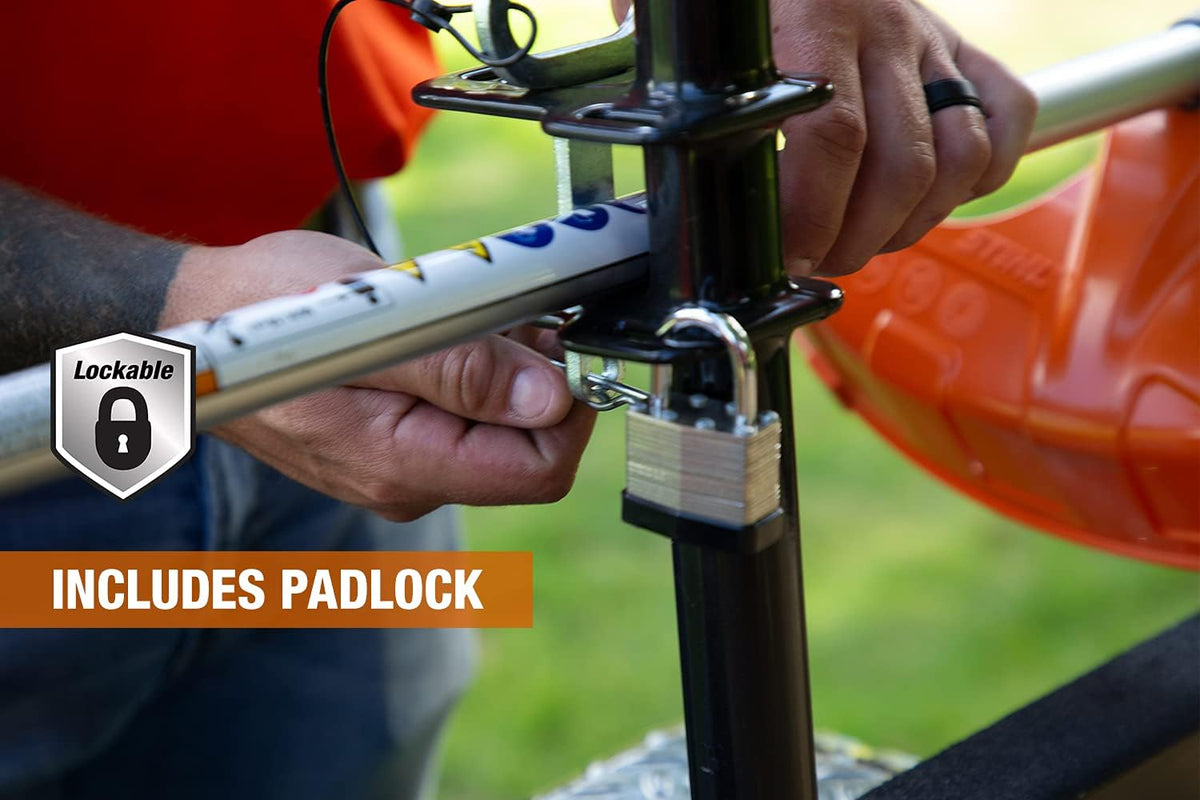 4-Channel Landscape Trimmer Edger Locking Rack, Black I7895