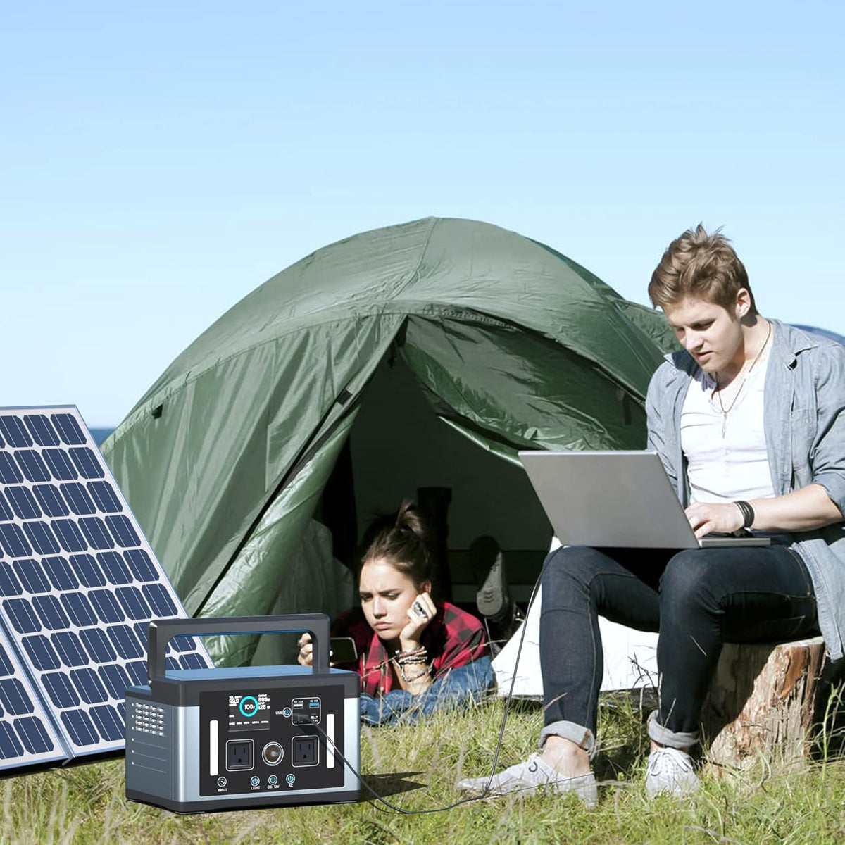 700W Portable Power Station 577Wh Lithium Battery UPS J96536