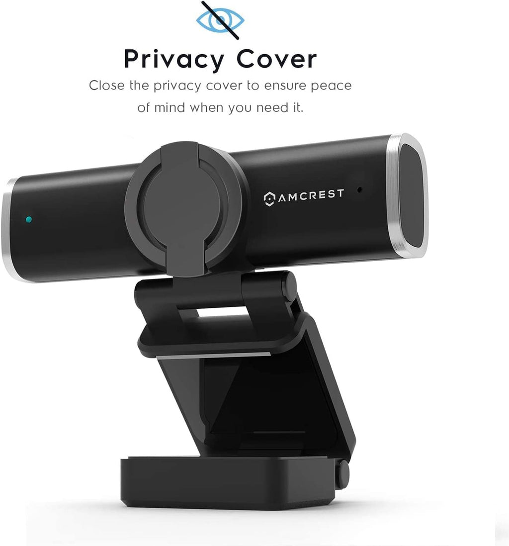 4-Megapixel USB Webcam with Microphone & Privacy Cover, Pack of 2 D425848