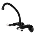 2-Handle Wall Mount Kitchen Faucet Matte Black Q890