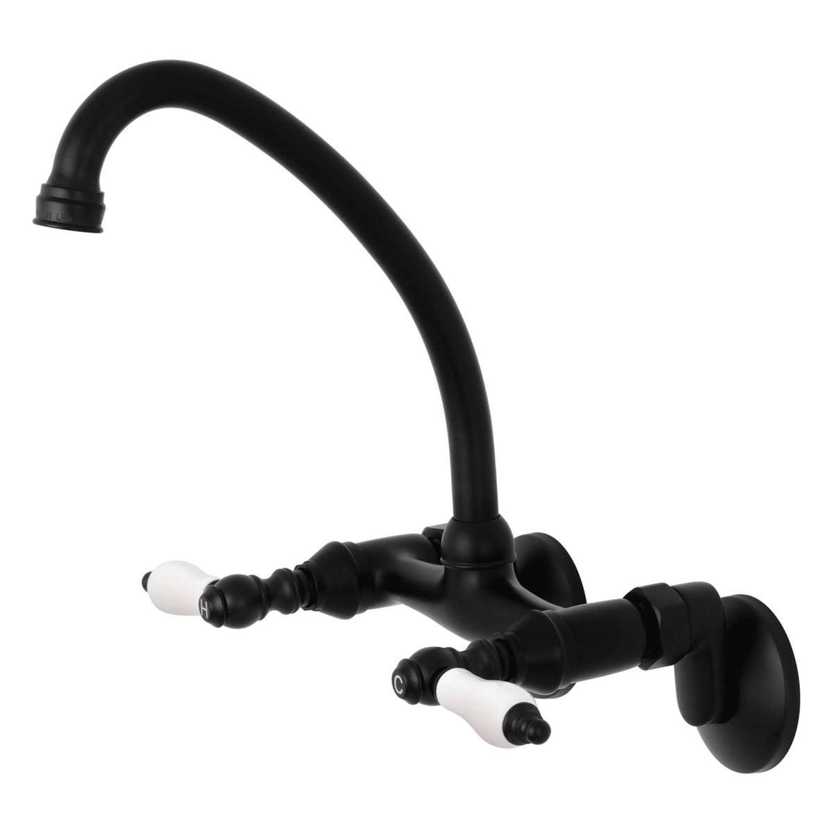 2-Handle Wall Mount Kitchen Faucet Matte Black Q890