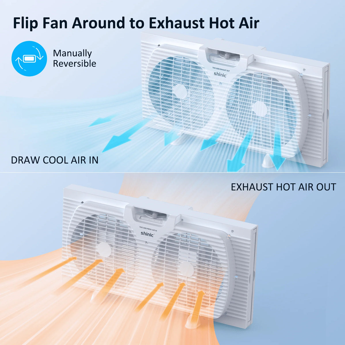 9 3-Speed Twin Window Fan with Bug Screen, White Q232