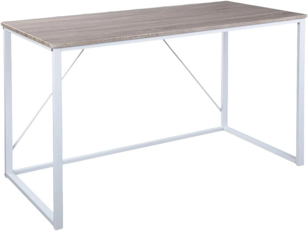47.2 Inch Light Brown and White Computer Desk with Metal Frame U909