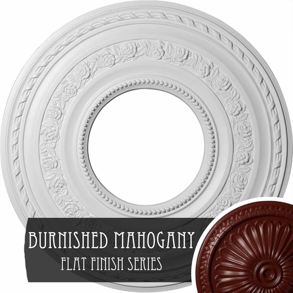 29 3/8x22OD x 11 5/8x22ID x 1 1/8x22P Hand-Painted Brushed Mahogany Ceiling Medallion C2770