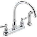 Chrome 2-Handle Kitchen Sink Faucet with Side Sprayer O936