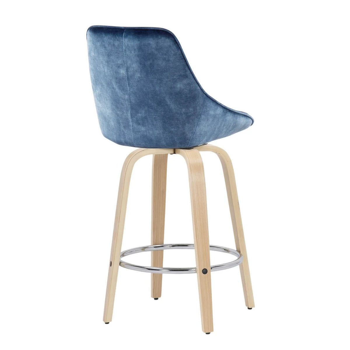 Blue Velvet Fixed-Height Counter Stool Z17991