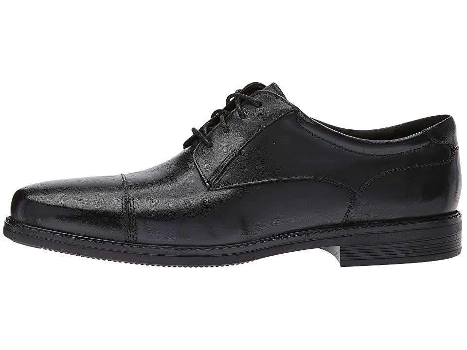 Black Leather Cap Toe Shoes Size 12 Wide H947