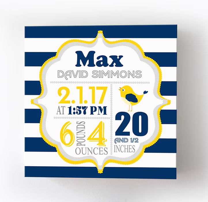 Navy 10x10 Canvas Nursery Decor S7605