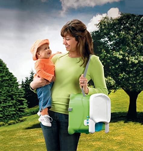 Green Adjustable Toddler Booster Seat with Dishwasher Safe Tray S4165