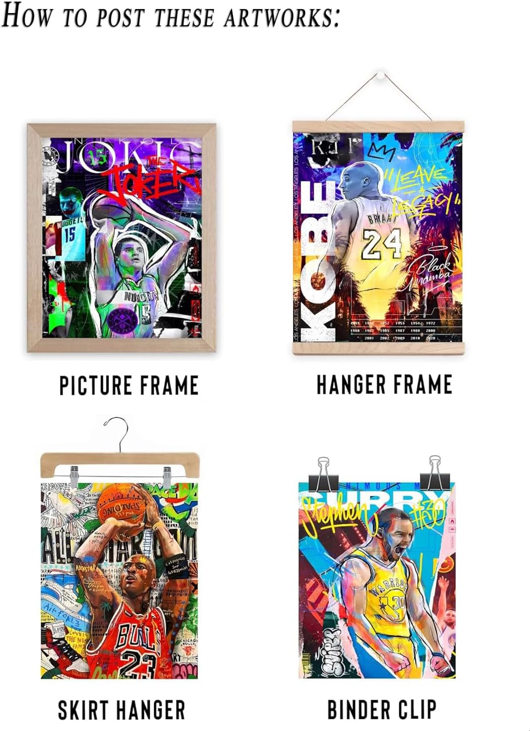 Set of 9 Unframed 8"x10" Basketball Sports Poster F88357