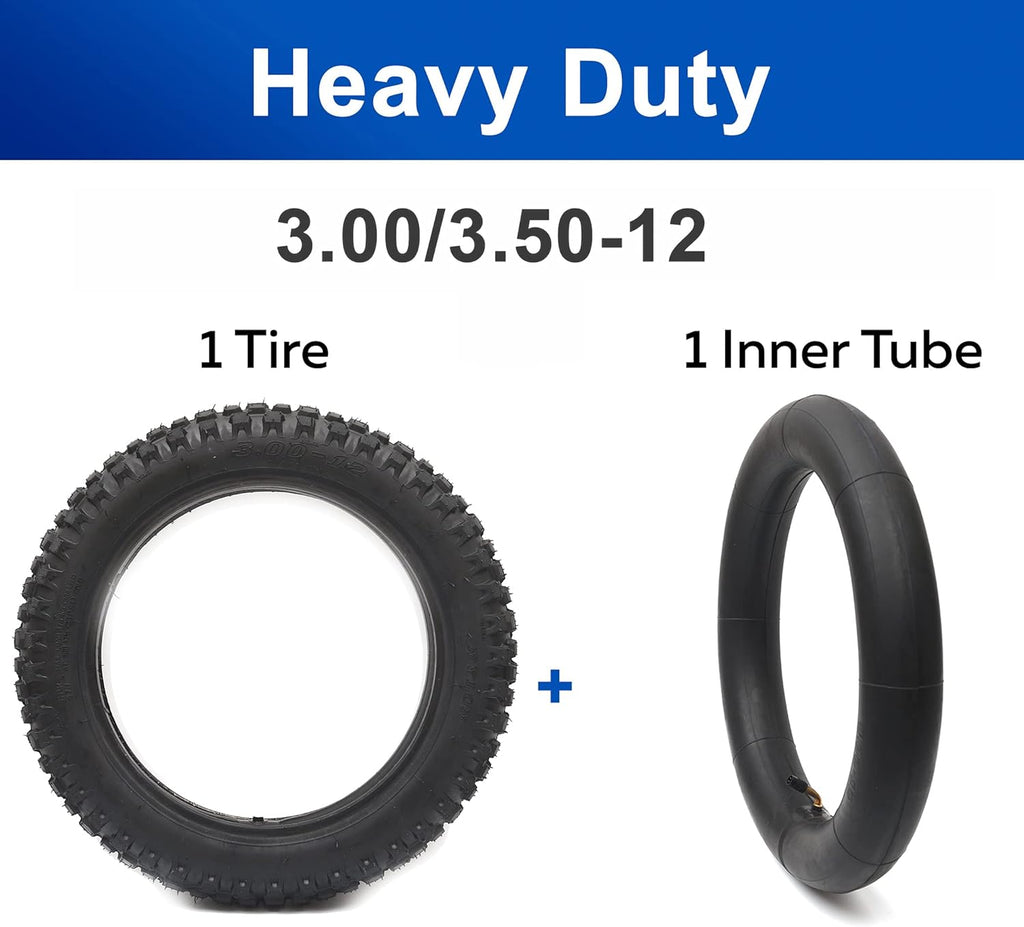 3.00-12 Knobby Motocross Bike Tire and Tube Set with TR87 Valve Stem D6853