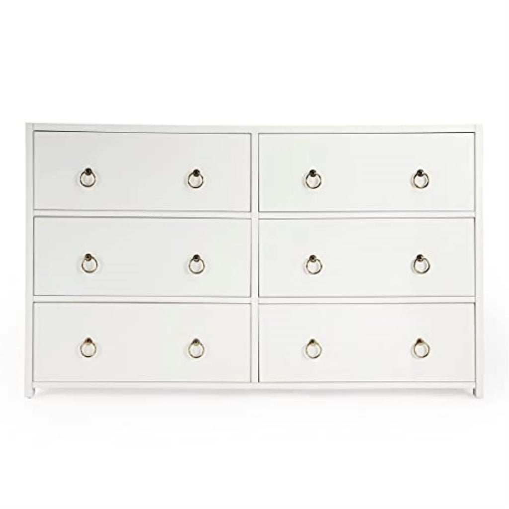 White Wood 6 Drawer Chest B4717