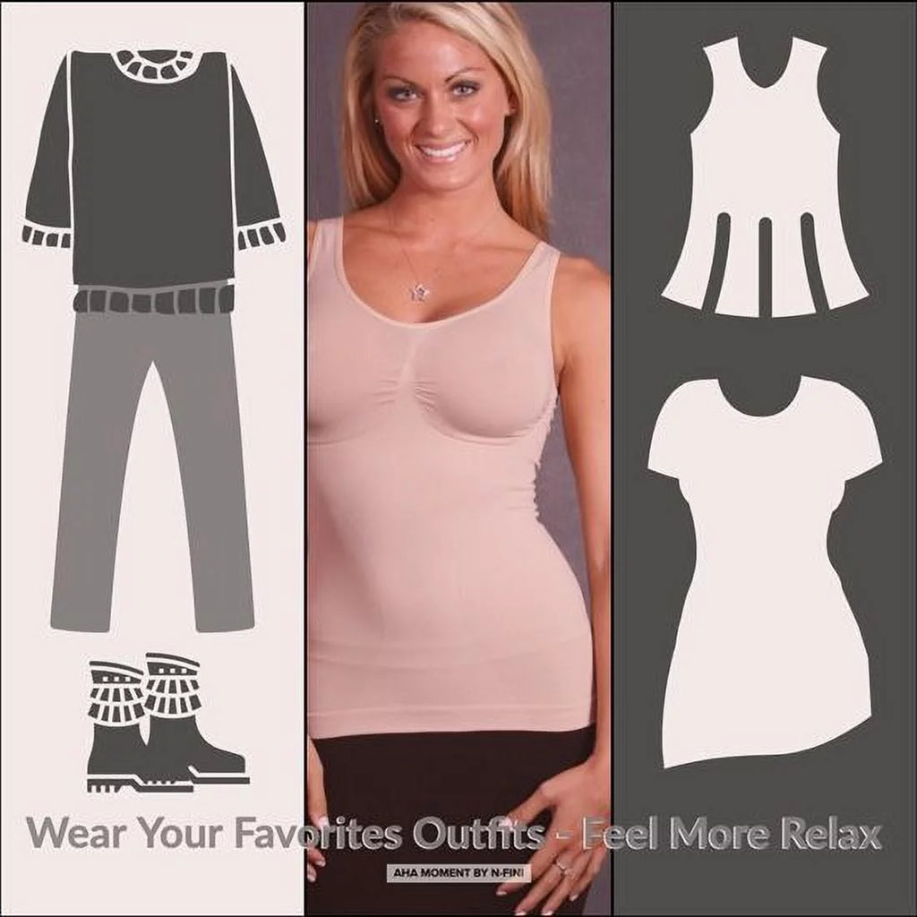 Plus Shapewear Tank Top with Wire-free Bra P4366