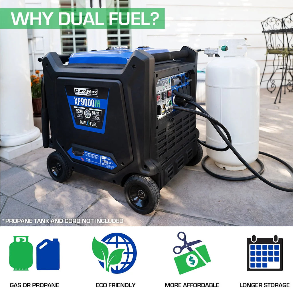 9000 Watt Dual Fuel Inverter Generator with CO Alert F239825
