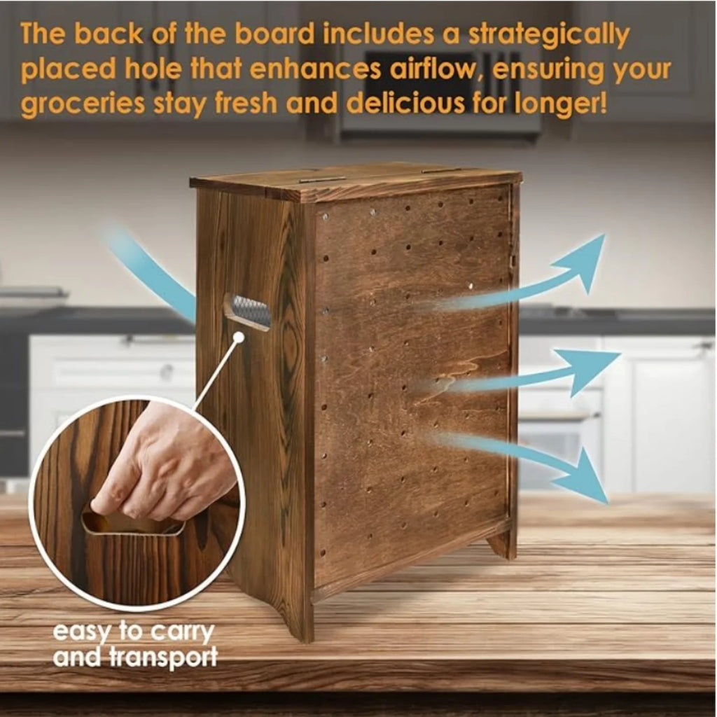 Wooden Countertop Storage Cabinet, 11.8W x 6.8D x 16H in, Rustic Color G208138
