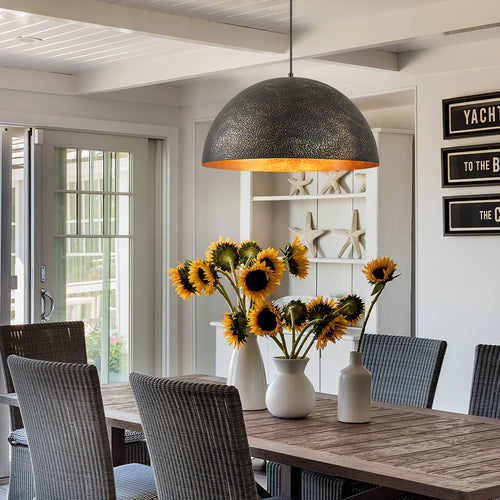 1-Light Dimmable Dome Kitchen Island Pendant E115