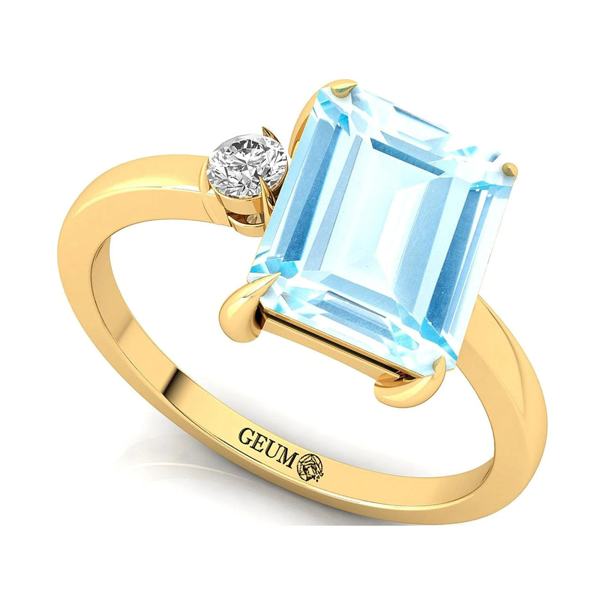 Aquamarine Diamond 14k Solid Gold Ring W23520