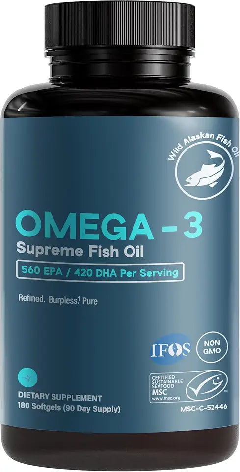 1400 mg Wild Alaskan Fish Oil 180 Softgels M7601