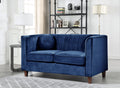 Blue Velvet Rolled Arm Loveseat F673