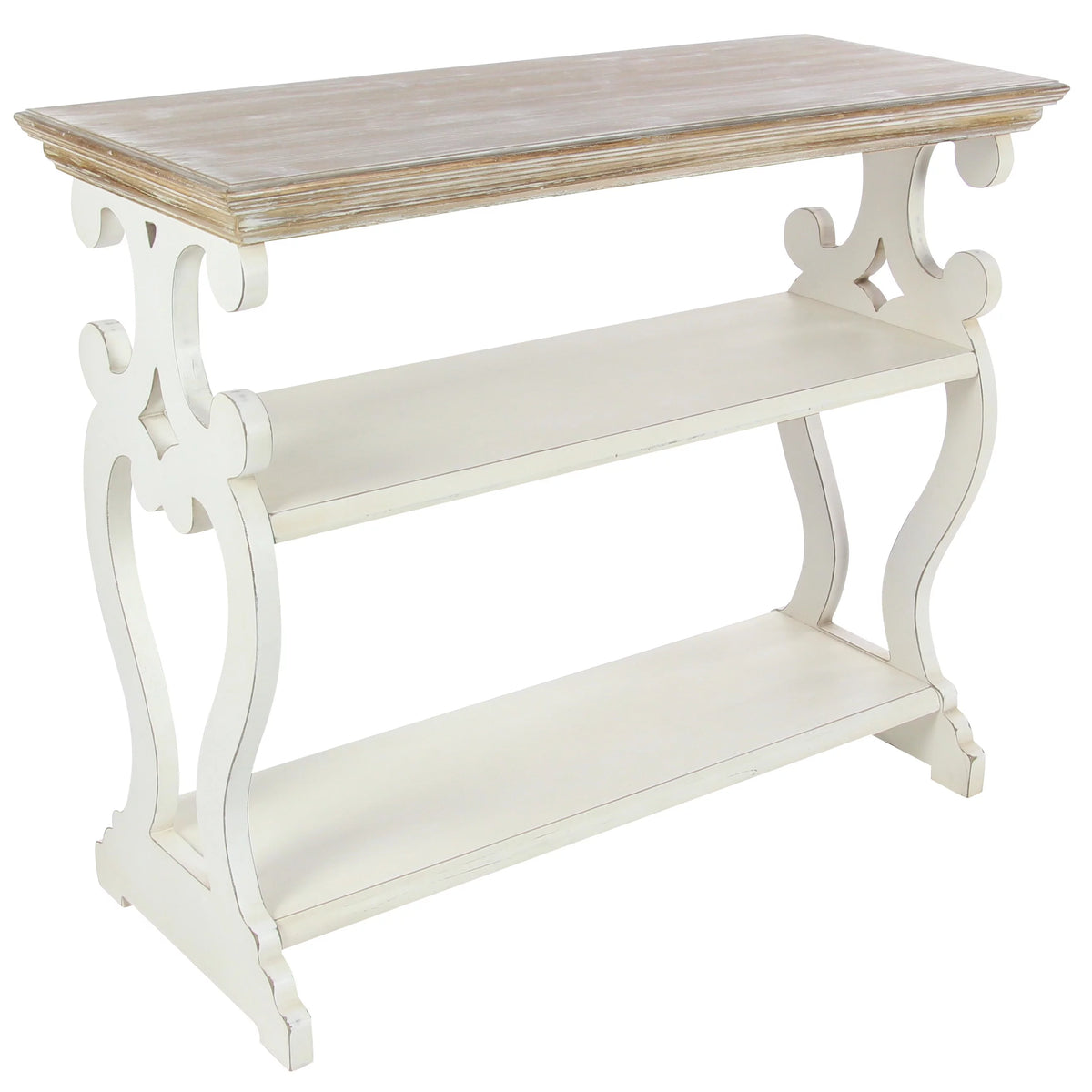 Farmhouse Decorative Console Table Ivory White 38"W V81998