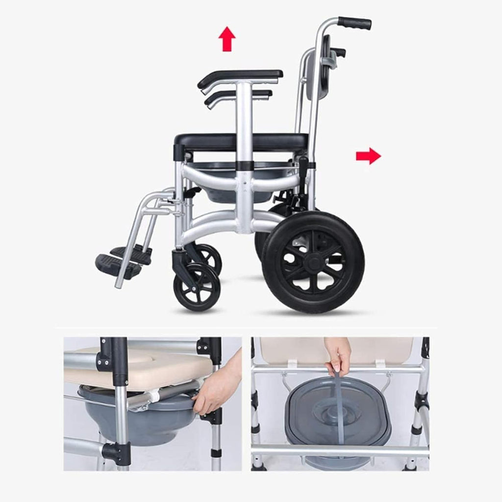 Toilet Commode Chair with Adjustable Height, Detachable Pot and Brakes N37569