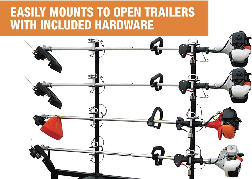 4-Channel Landscape Trimmer Edger Locking Rack, Black I7895