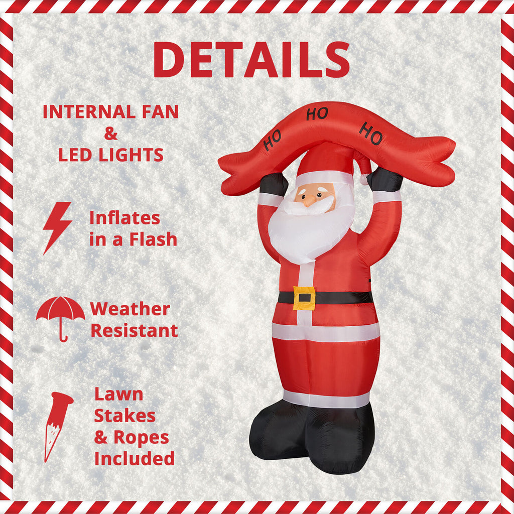 Tall Santa Yard Inflatable with Lights and Storage Bag 120" B248257