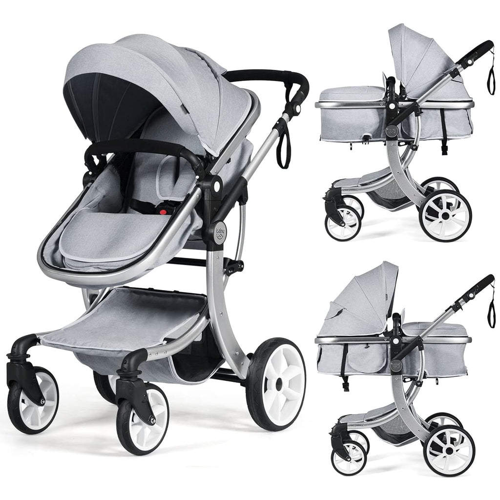 2-in-1 Reversible Bassinet Reclining Baby Stroller with Canopy R99593