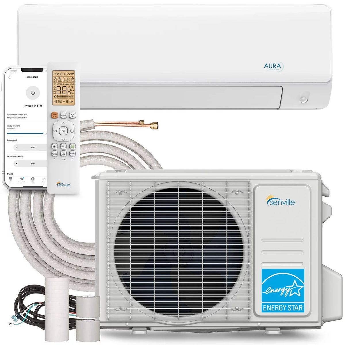 18000 BTU White Mini Split Air Conditioner Heat Pump T4583