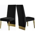 Velvet Dining Chair in Black (Set of 2) N854780