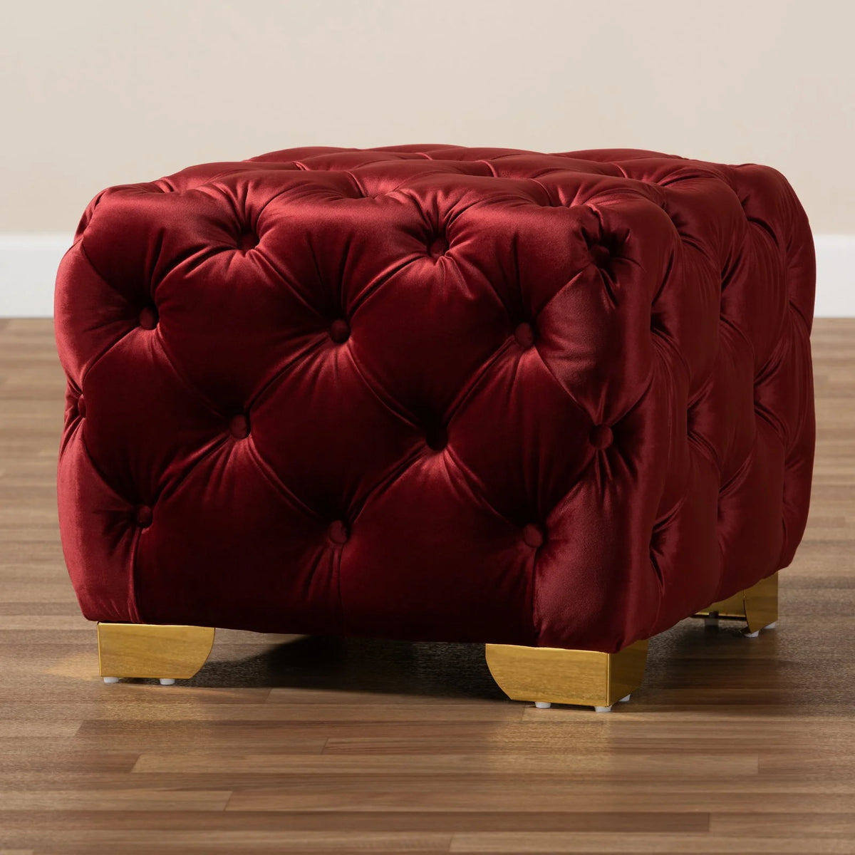 Royal Blue Velvet Ottoman G969633