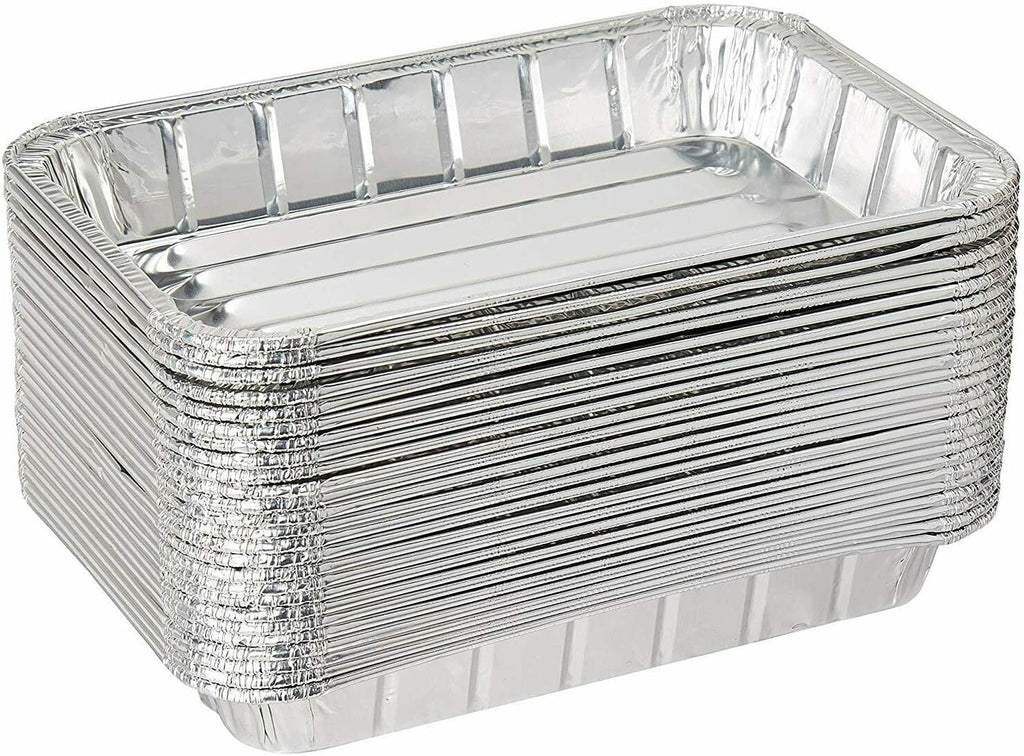 50 Pack Small Disposable Aluminum Broiler Pan L568484