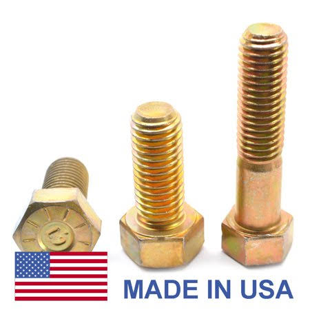 1/2 inch-20 x 7 inch Fine Thread Grade 9 Hex Cap Screw Yellow Zinc Plated Pk 25 G9522