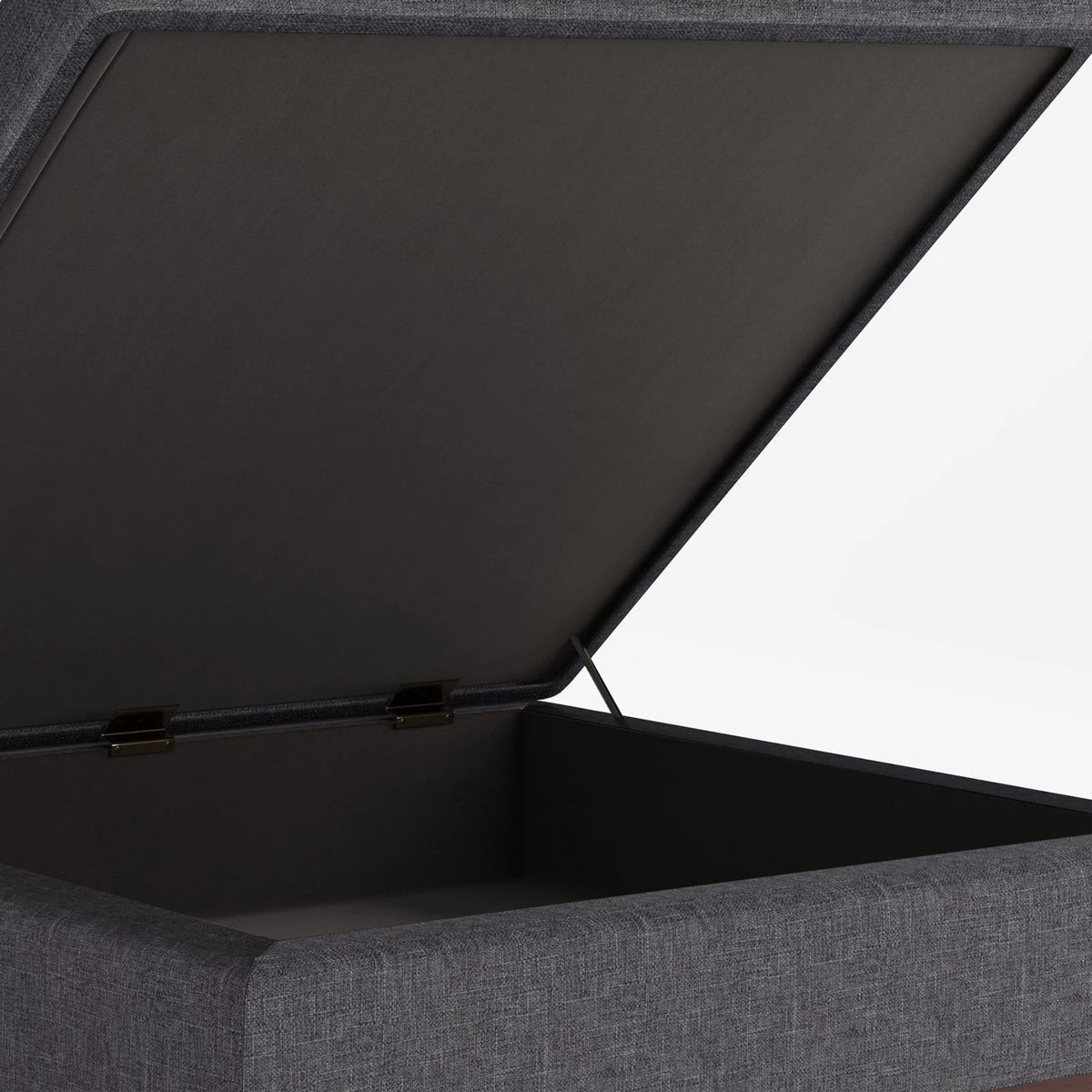 36" Square Storage Ottoman Slate Gray Linen Look Fabric E665