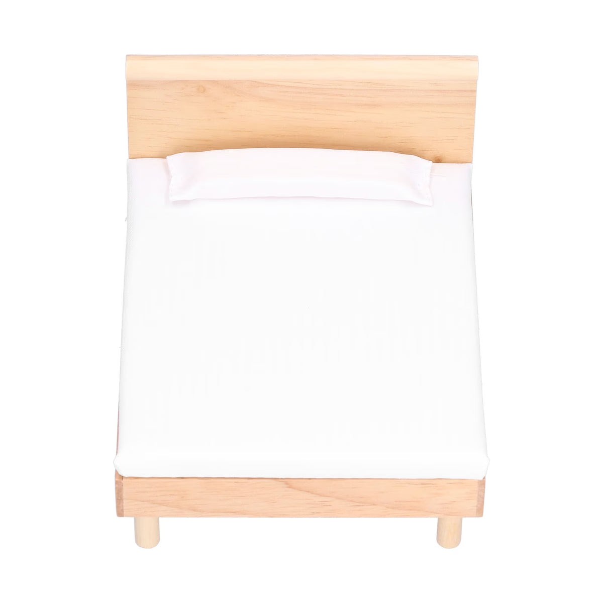 Wooden Double Bed for Dollhouse Decoration F1077