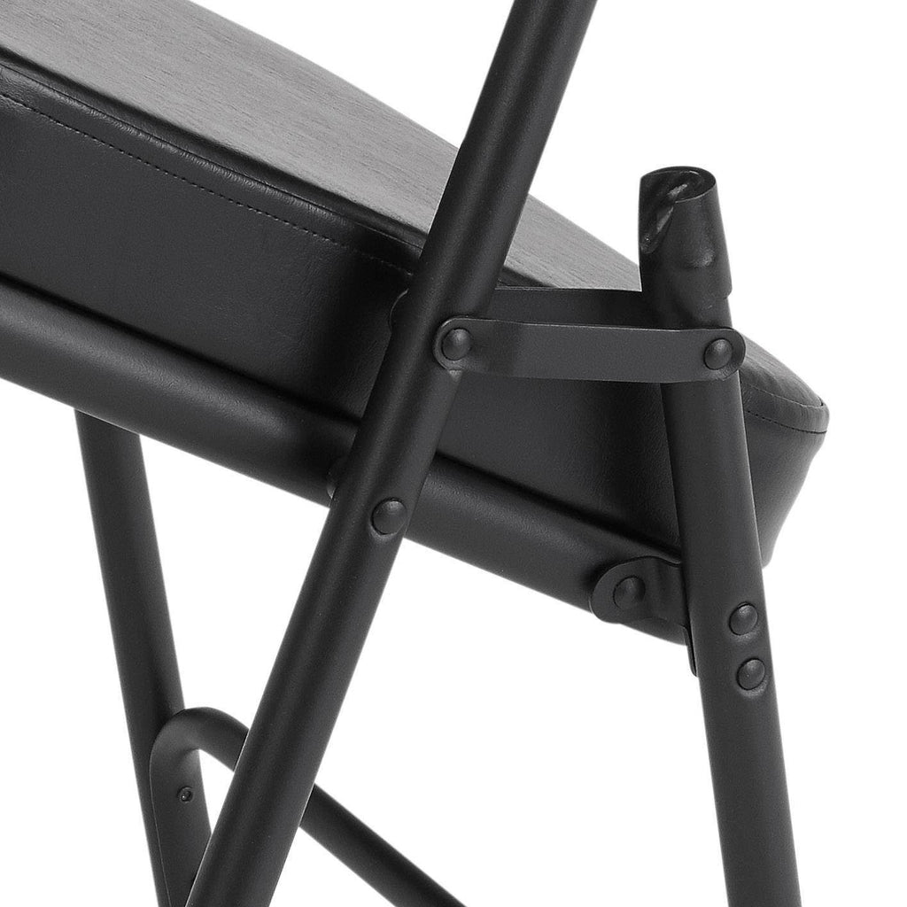 Black Vinyl Padded Folding Chairs Set of 2 S11990