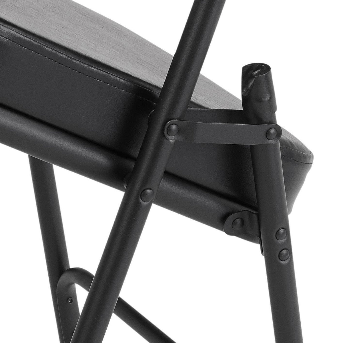 Black Vinyl Padded Folding Chairs Set of 2 S11990
