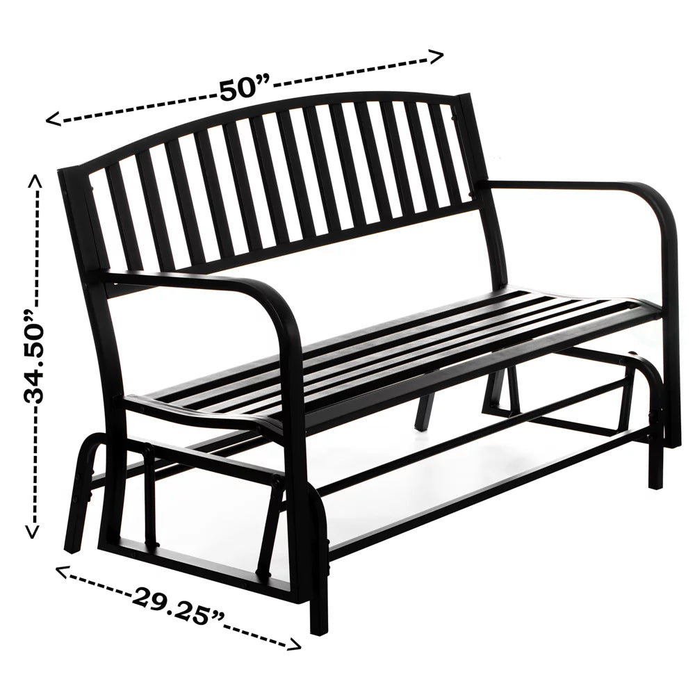 Black Steel Outdoor Swing Bench C885