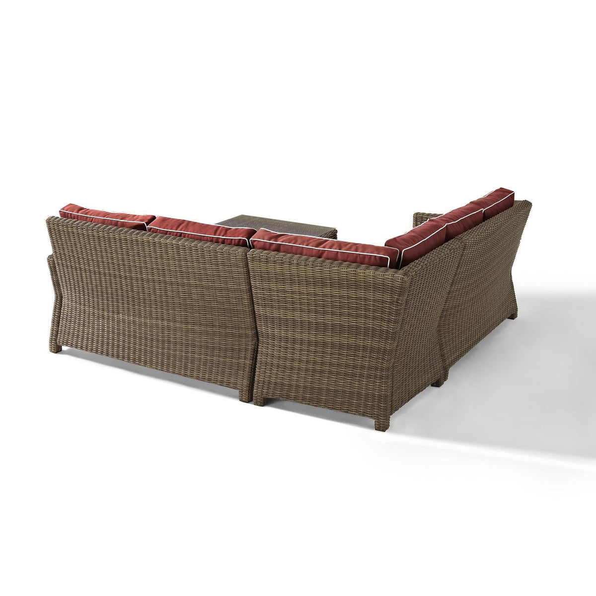 4Pc Outdoor Wicker Sectional Set Sangria Weathered Brown S50253