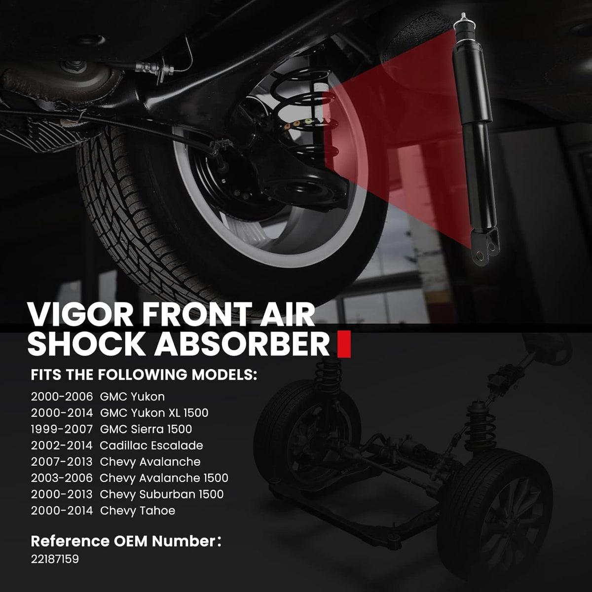 Front Air Suspension Absorber Air Spring Shock P21465