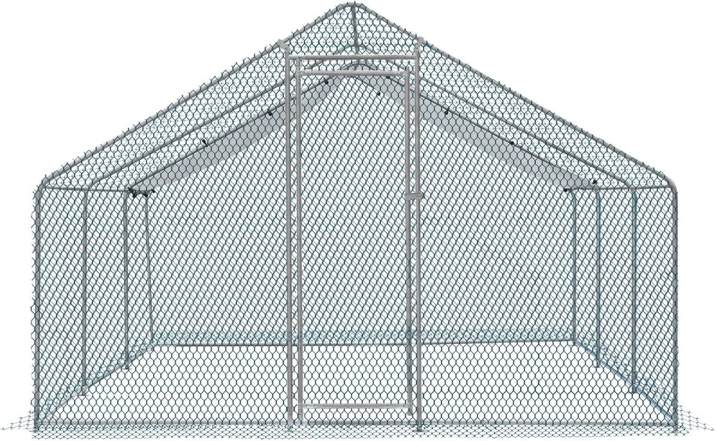 20 x 10 ft Metal Chicken Coop with Waterproof Cover H42775