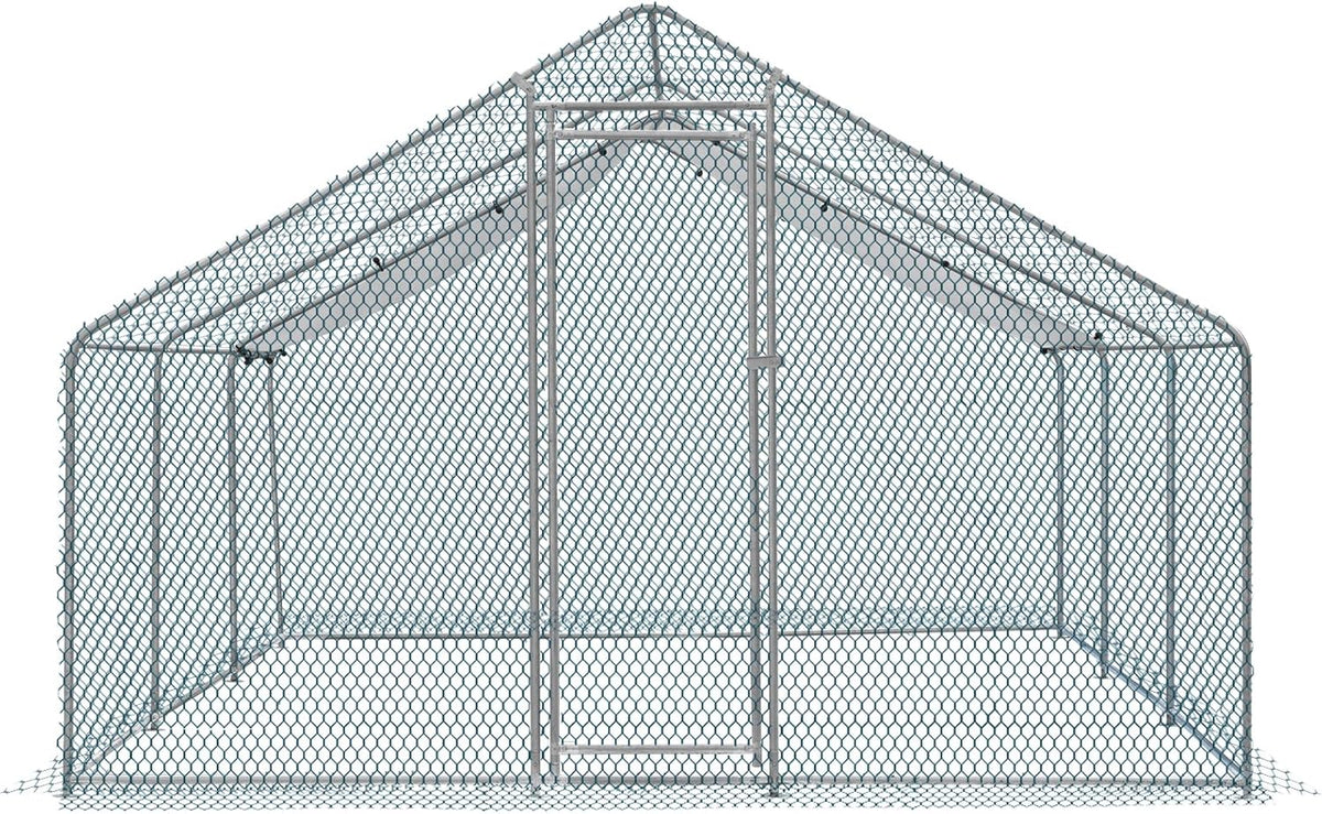 20 x 10 ft Metal Chicken Coop with Waterproof Cover H42775