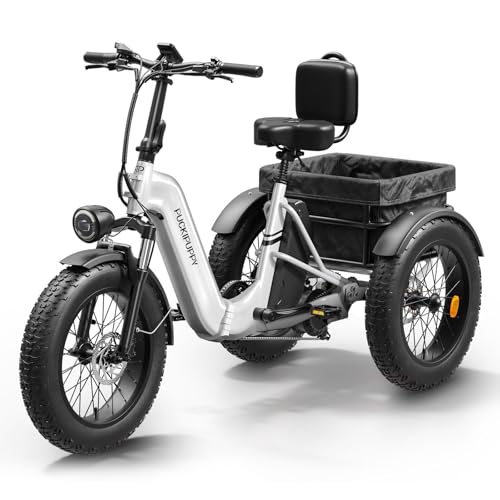 Electric Trike with 750W Motor, 48V 18AH Battery, 20" Fat Tire, Large Basket X123348
